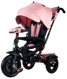 Велосипед коляска Luxury трехколесный с ручкой розовый / pink