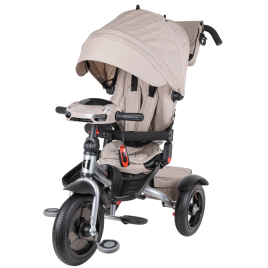 Велосипед коляска Luxury трехколесный с ручкой бежевый / beige