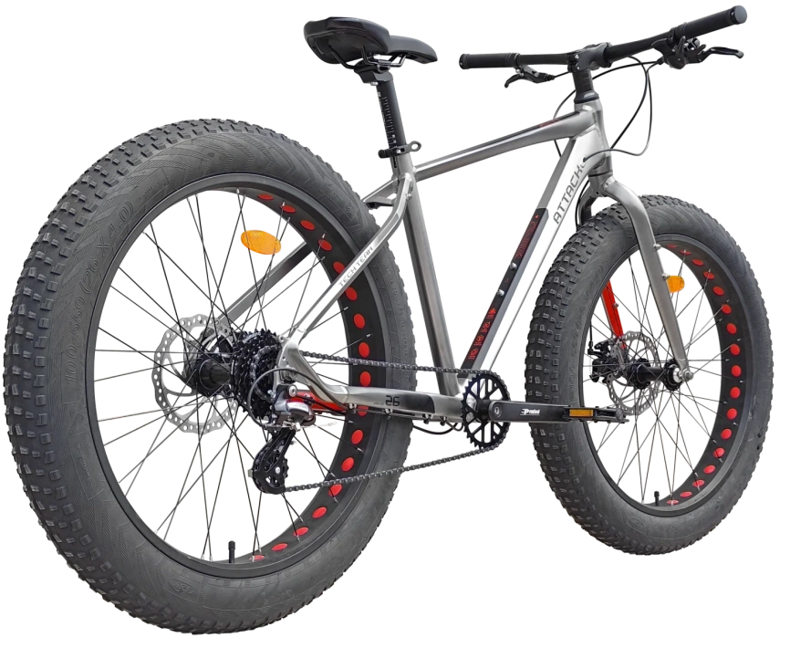 Велосипед Фэтбайк Tech Team Attack 26х20, металлик фото 3