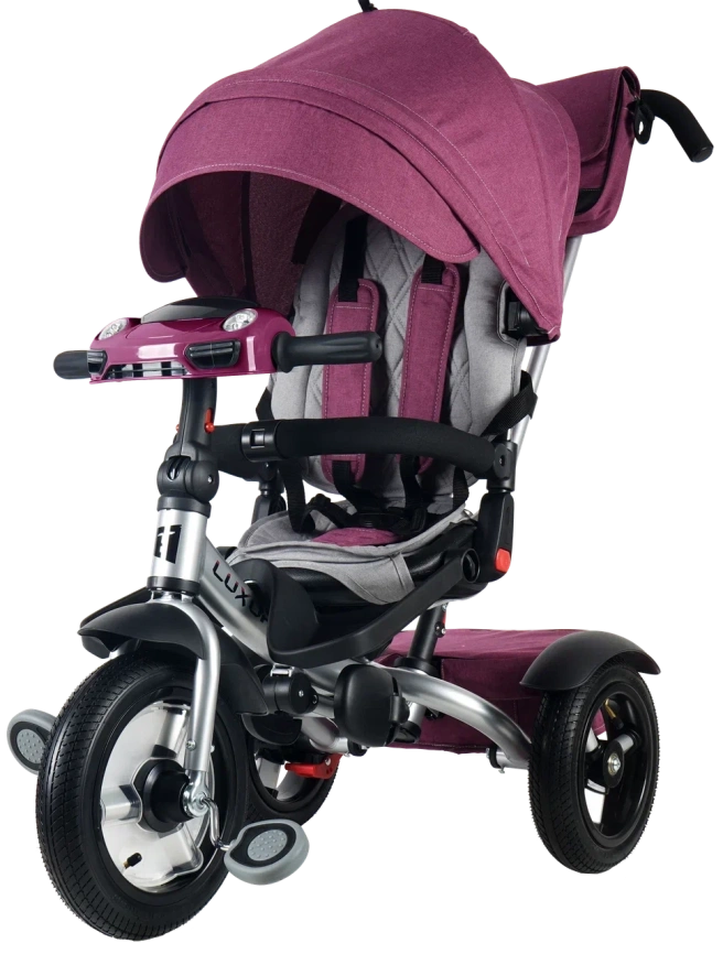 Велосипед коляска Luxury трехколесный с ручкой фиолетовый / violet фото 1